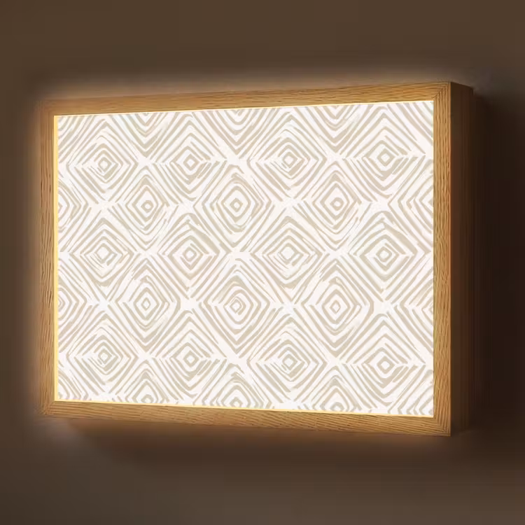 Abstract - Ruit - Beige Light Box met batterij (Wandlamp) middel 907 -z3d_website