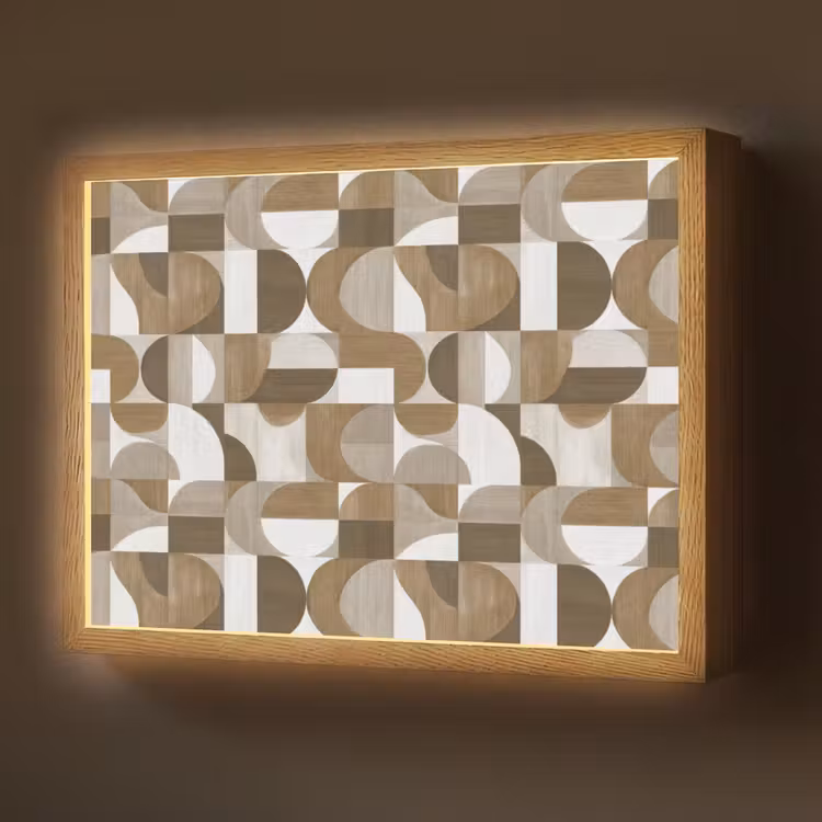Abstract - Retro - Bruin Light Box met batterij (Wandlamp) middel 907 -z3d_website