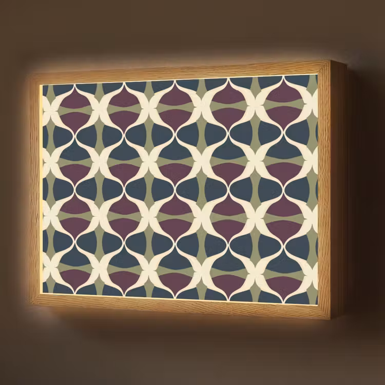 Abstract - Retro - Kleurrijk Light Box met batterij (Wandlamp) middel 907 -z3d_website