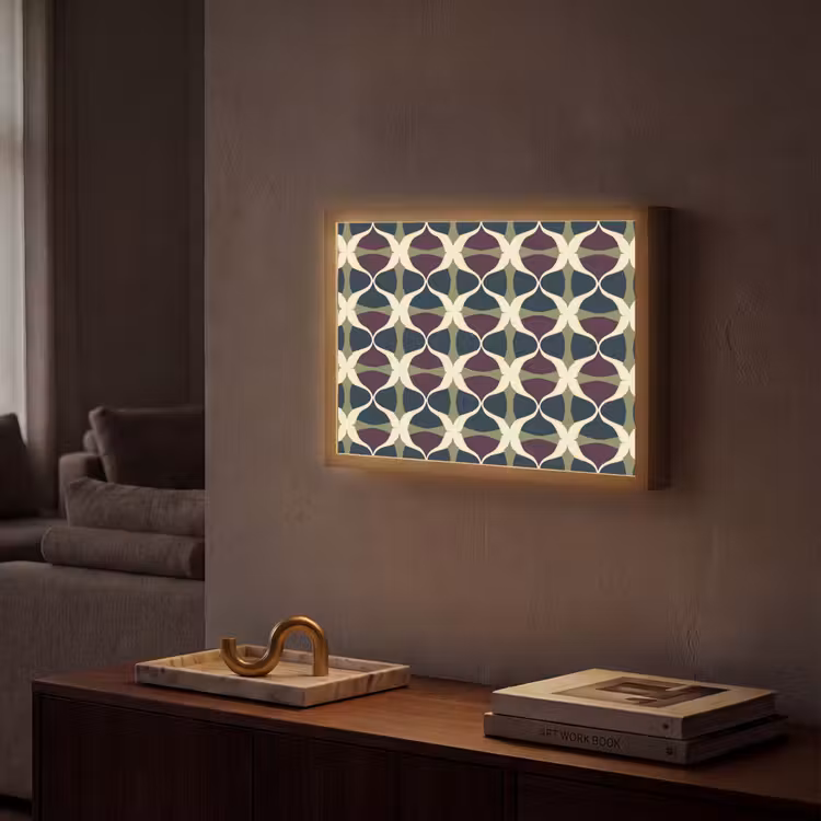 Abstract - Retro - Kleurrijk Light Box met batterij (Wandlamp) middel 907 -sfeer1