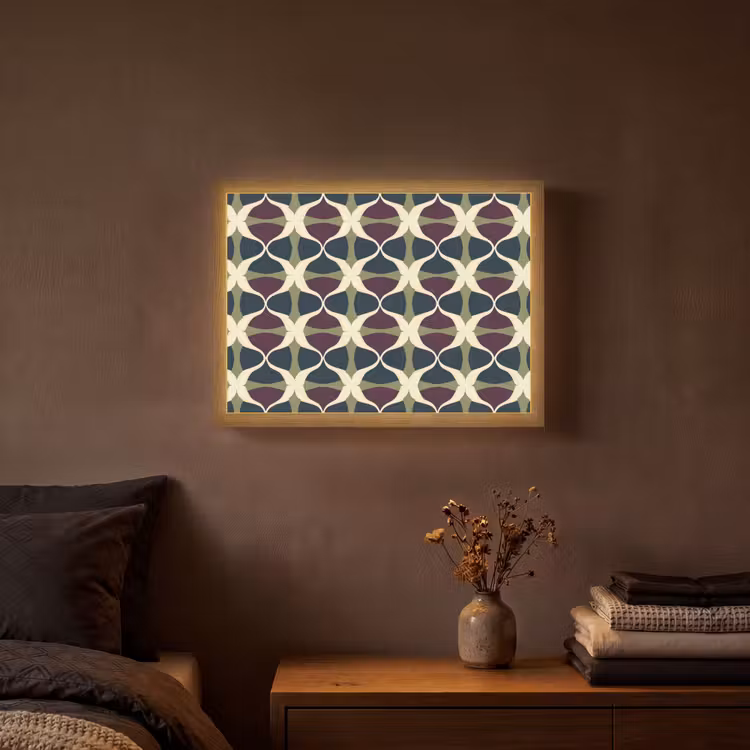 Abstract - Retro - Kleurrijk Light Box met batterij (Wandlamp) middel 907 -sfeer4