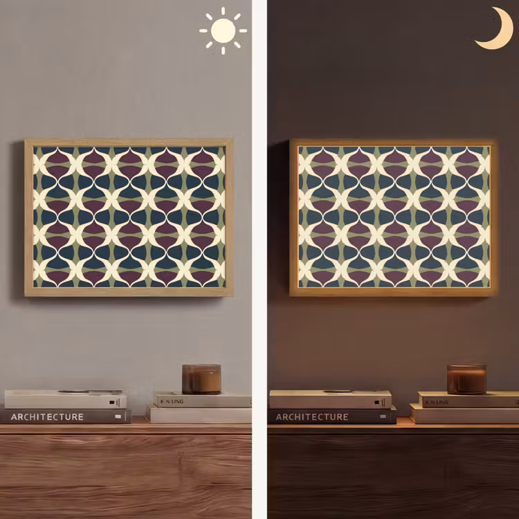 Abstract - Retro - Kleurrijk Light Box met batterij (Wandlamp) middel 907 -sfeer3