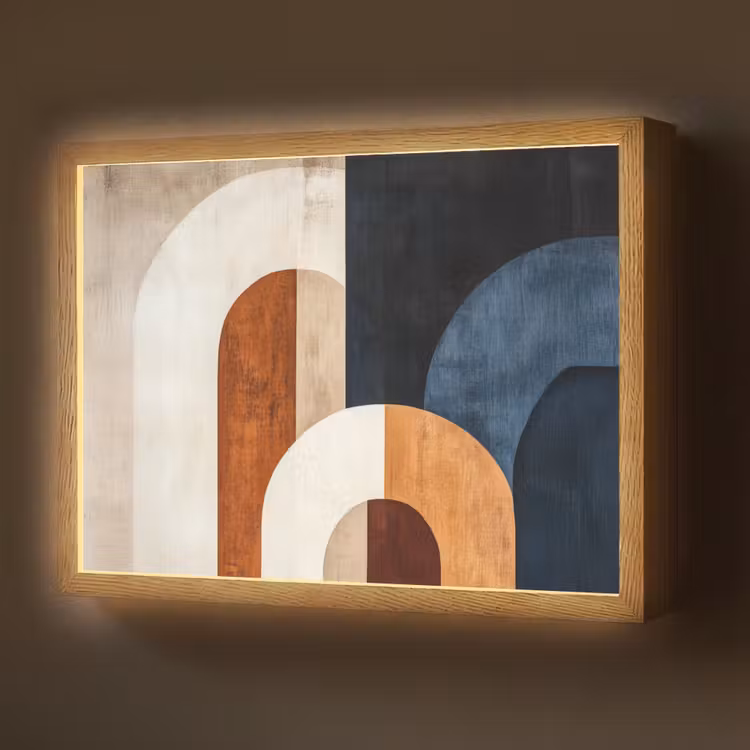 Abstract - Vormen - Donkerblauw Light Box met batterij (Wandlamp) middel -z3d_website