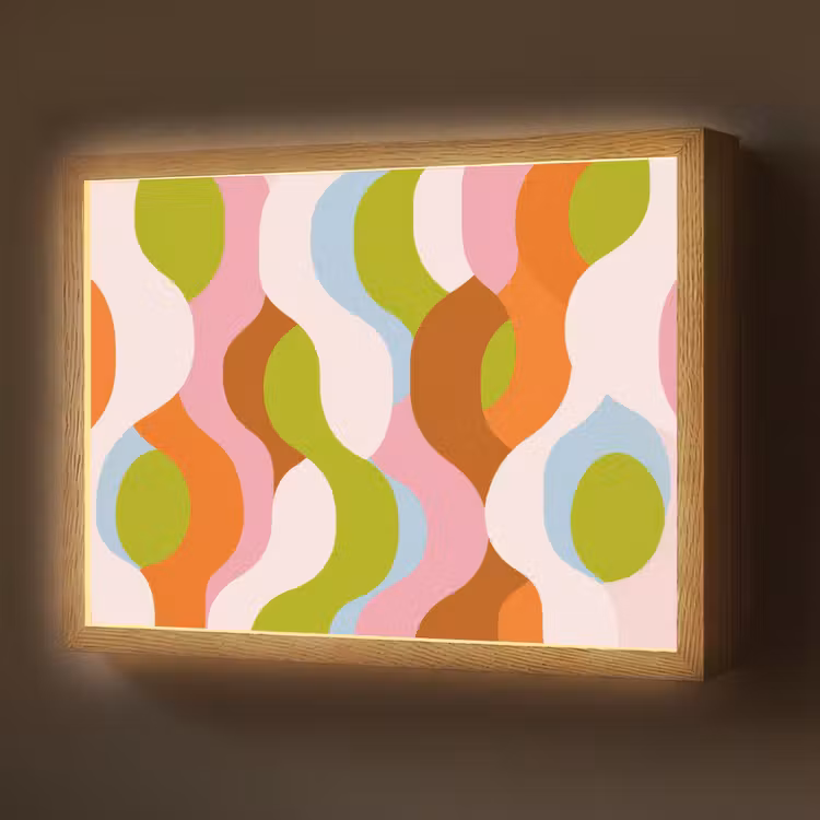Abstract - Vormen - Roze Light Box met batterij (Wandlamp) middel -z3d_website