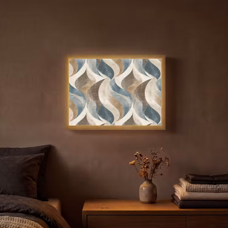 Abstract - Golven - Kleurrijk Light Box met batterij (Wandlamp) middel 907 -sfeer4