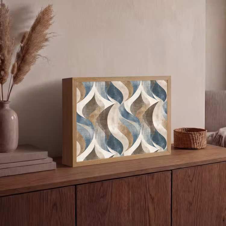 Abstract - Golven - Kleurrijk Light Box met batterij (Wandlamp) middel 907 -sfeer2