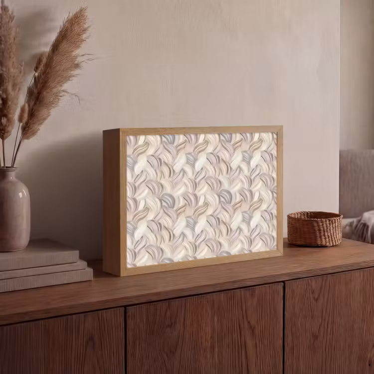 Abstract - Golvend - Pastel Light Box met batterij (Wandlamp) middel 907 -sfeer2