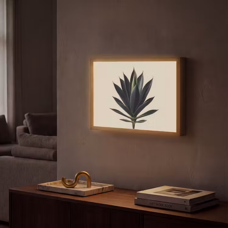 Agaveplant - Symmetrisch - Groen Light Box met batterij (Wandlamp) middel -sfeer1