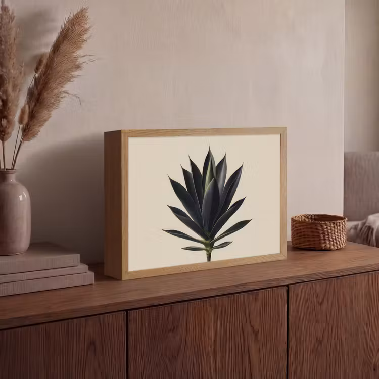 Agaveplant - Symmetrisch - Groen Light Box met batterij (Wandlamp) middel -sfeer2