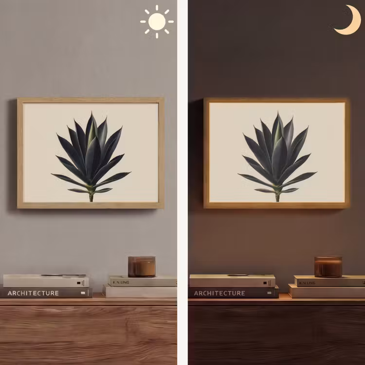 Agaveplant - Symmetrisch - Groen Light Box met batterij (Wandlamp) middel -sfeer3