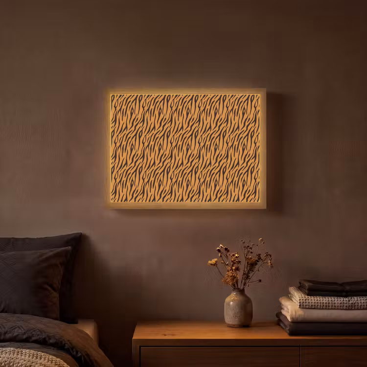 Dier - Oranje - Tijger Light Box met batterij (Wandlamp) middel 907 -sfeer4