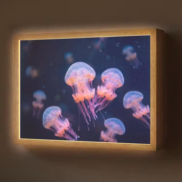Dier - Onderwater - Natuur - Roze - Mysterieus Light Box met batterij (Wandlamp) middel -z3d_website