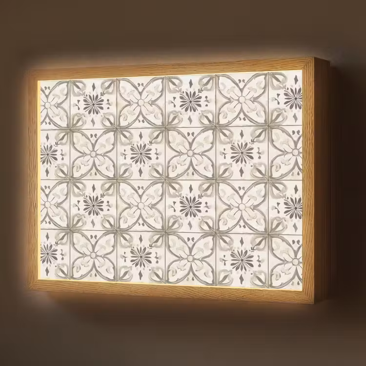 Antiek - Tegel - Beige Light Box met batterij (Wandlamp) middel 907 -z3d_website