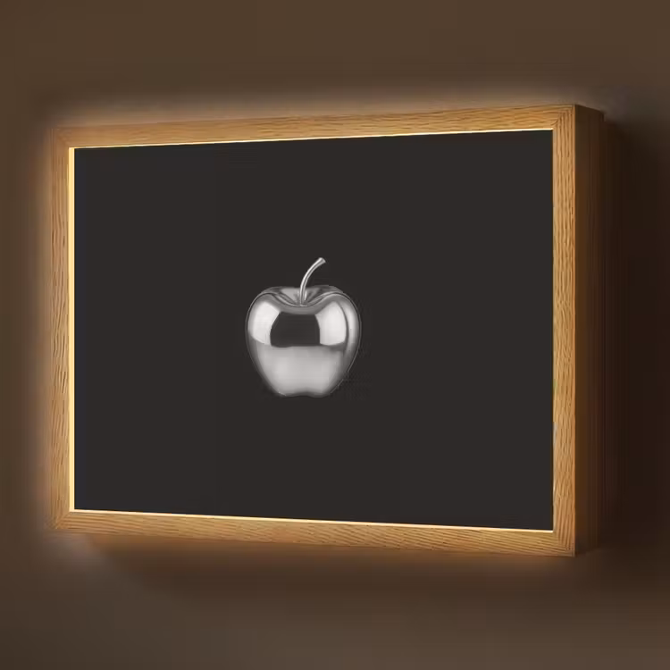 Appel - Metallic - Symmetrisch Light Box met batterij (Wandlamp) middel -z3d_website