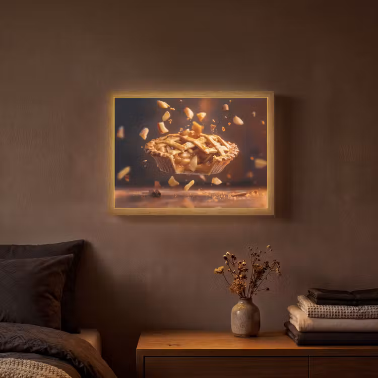 Appel - Taart - Warm - Eten Light Box met batterij (Wandlamp) middel -sfeer4