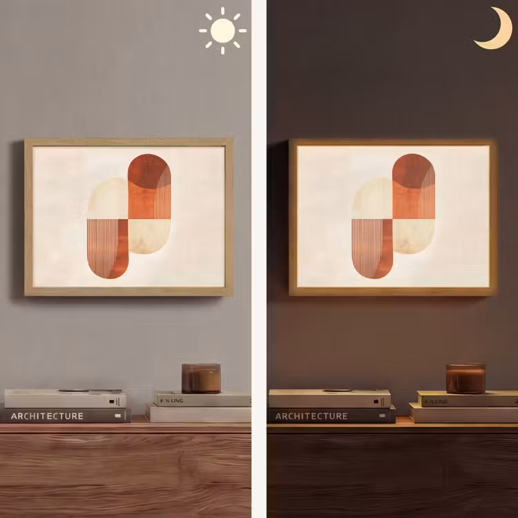 Bogen - Beige - Vormen Light Box met batterij (Wandlamp) middel -sfeer3