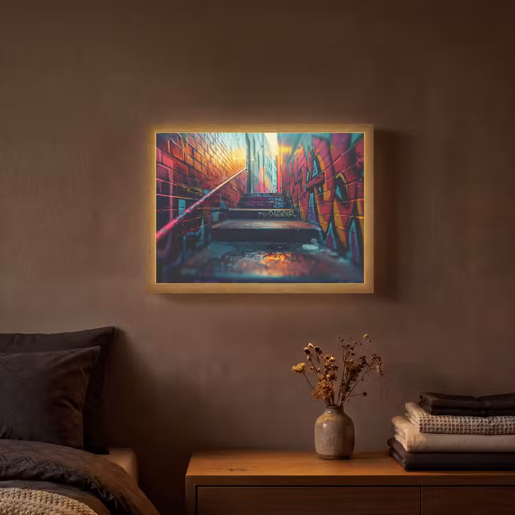 Architectuur - Neon - Trap - Graffiti Light Box met batterij (Wandlamp) middel -sfeer4