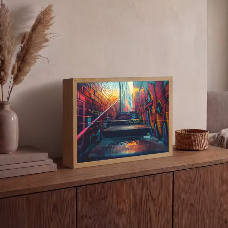 Architectuur - Neon - Trap - Graffiti Light Box met batterij (Wandlamp) middel -sfeer2