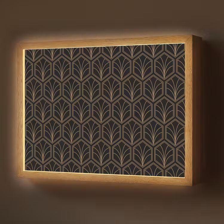 Pijlvorm - Waaier - Goud Light Box met batterij (Wandlamp) middel 907 -z3d_website