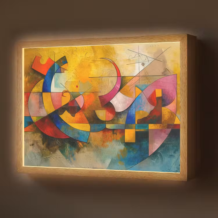 Kunst - Abstract - Aesthetic - Kleurrijk - Art Light Box met batterij (Wandlamp) middel -z3d_website
