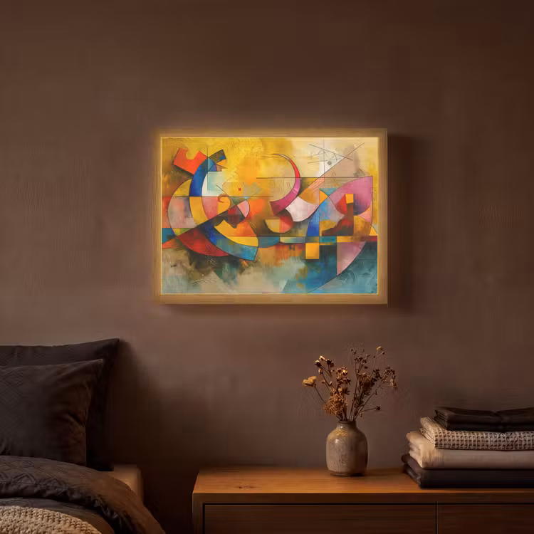 Kunst - Abstract - Aesthetic - Kleurrijk - Art Light Box met batterij (Wandlamp) middel -sfeer4