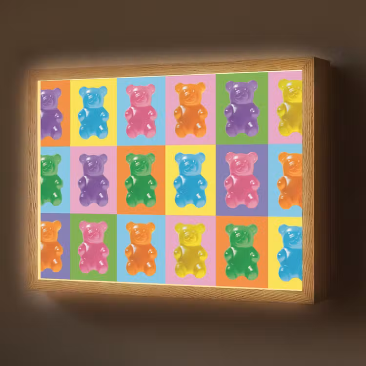 Art- Snoep - Kleurrijk Light Box met batterij (Wandlamp) middel -z3d_website