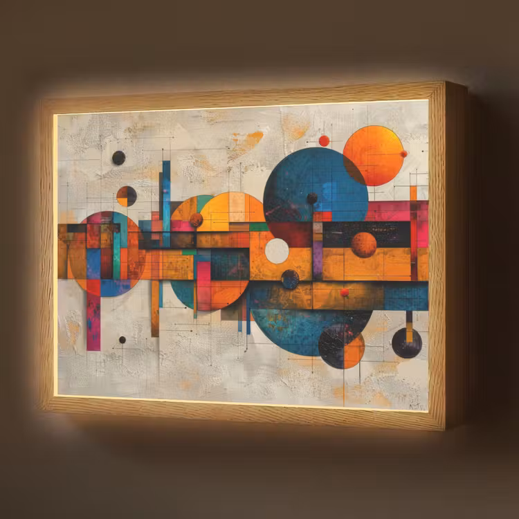 Kunst - Kleurrijk - Modern - Vormen Light Box met batterij (Wandlamp) middel -z3d_website