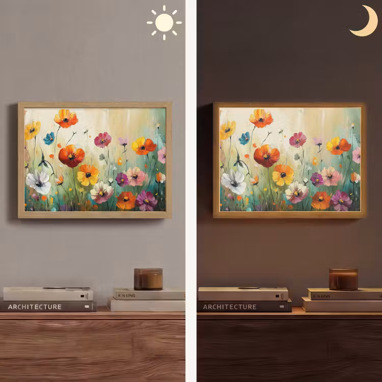 Kunst - Bloemen - Lente - Natuur Light Box met batterij (Wandlamp) middel -sfeer3
