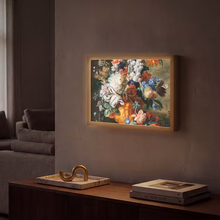 Kunst - Oude meesters - Boeket bloemen in een urn Light Box met batterij (Wandlamp) middel -sfeer1