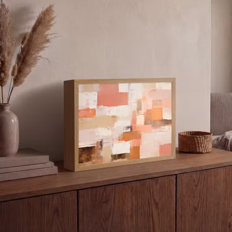 Kunst - Roze - Abstract Light Box met batterij (Wandlamp) middel -sfeer2