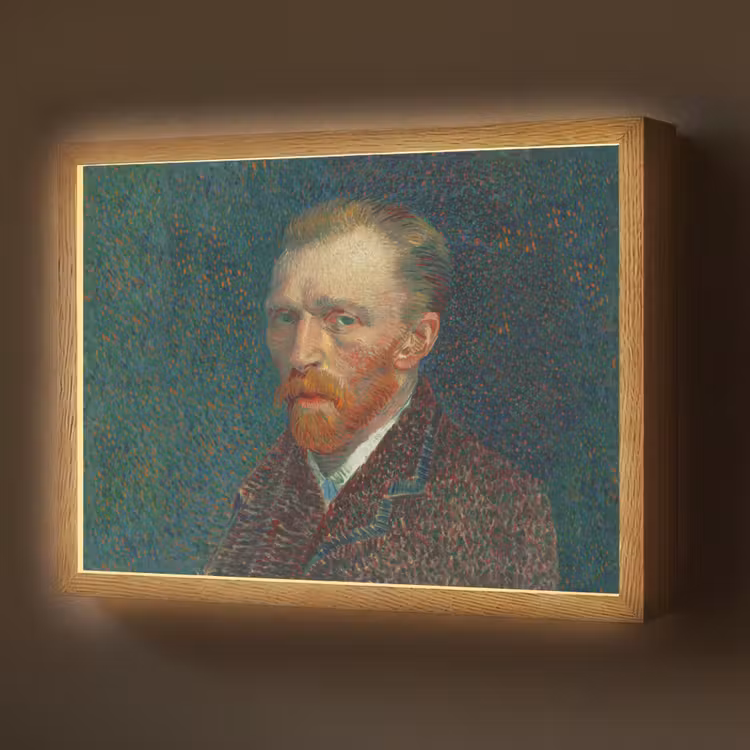 Kunst - Van Gogh - Oude meesters - Zelfportret Light Box met batterij (Wandlamp) middel -z3d_website