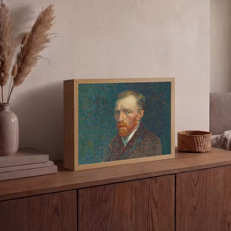 Kunst - Van Gogh - Oude meesters - Zelfportret Light Box met batterij (Wandlamp) middel -sfeer2