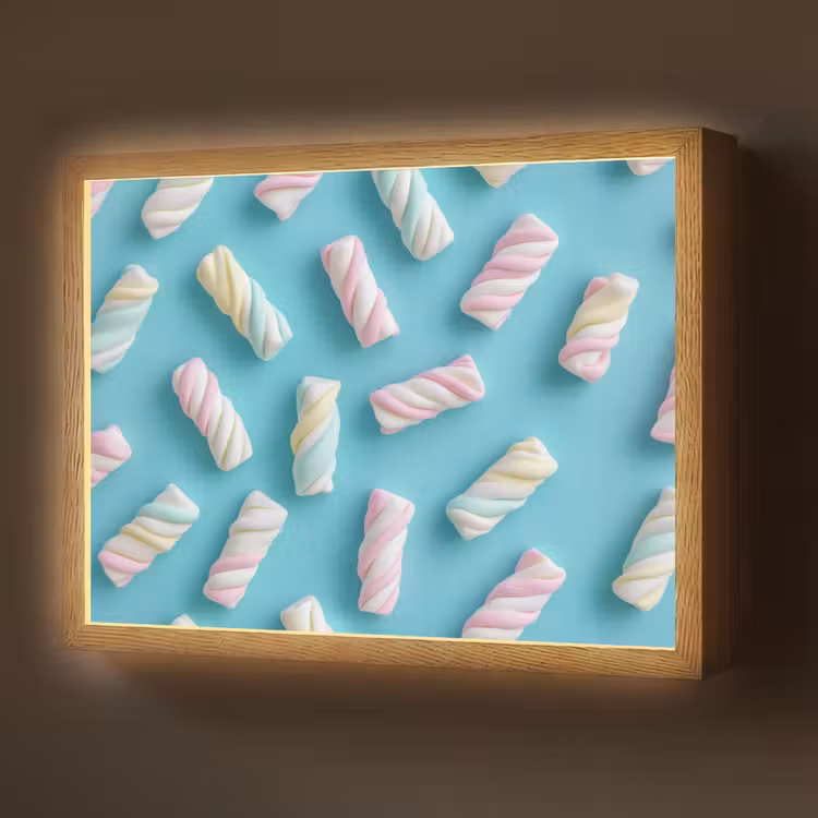 Spekjes - Pastel - Snoep - Blauw Light Box met batterij (Wandlamp) middel -z3d_website