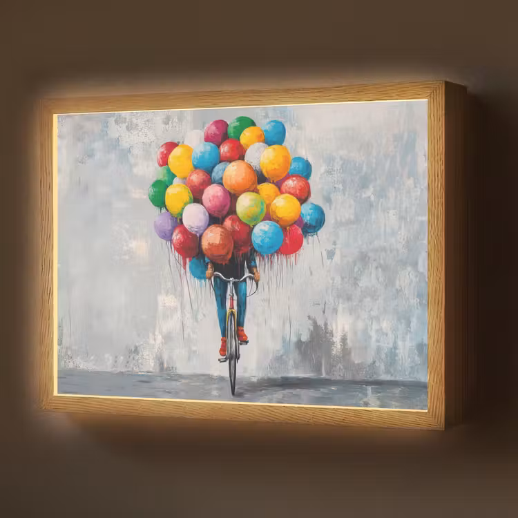 Balonnen - Street art - Vintage Light Box met batterij (Wandlamp) middel -z3d_website