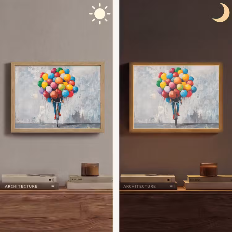 Balonnen - Street art - Vintage Light Box met batterij (Wandlamp) middel -sfeer3