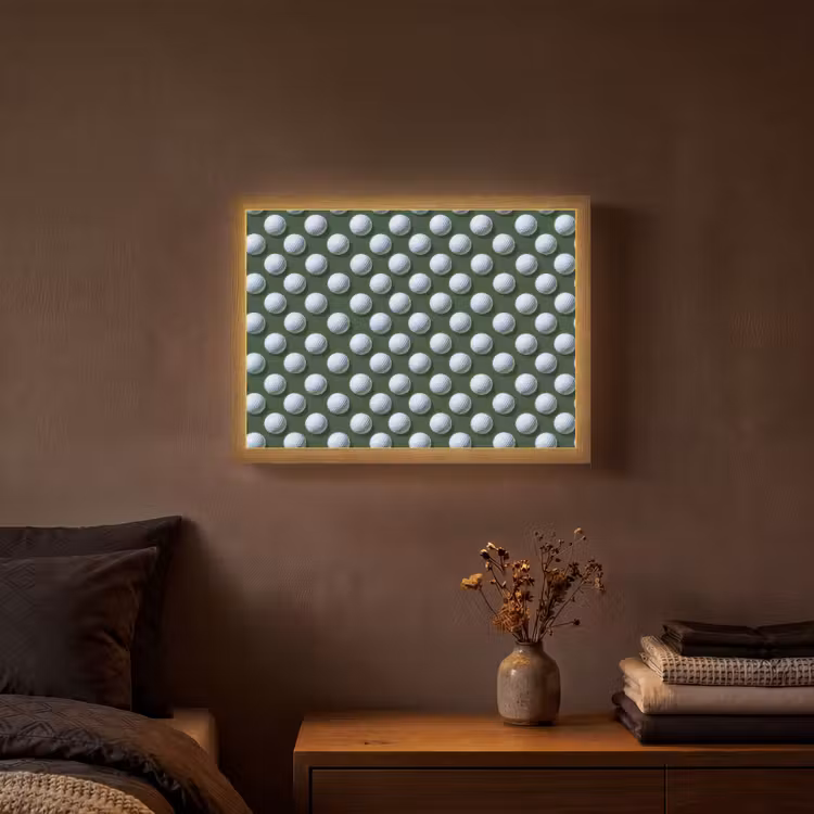 Ballen - Golf - Groen Light Box met batterij (Wandlamp) middel 907 -sfeer4