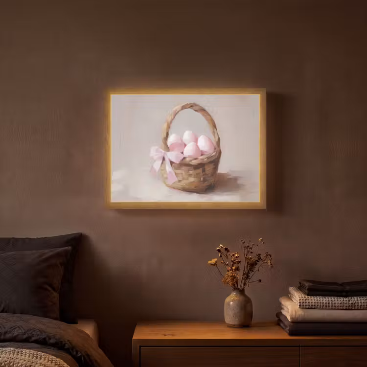 Mand - Eieren - Roze Light Box met batterij (Wandlamp) middel -sfeer4