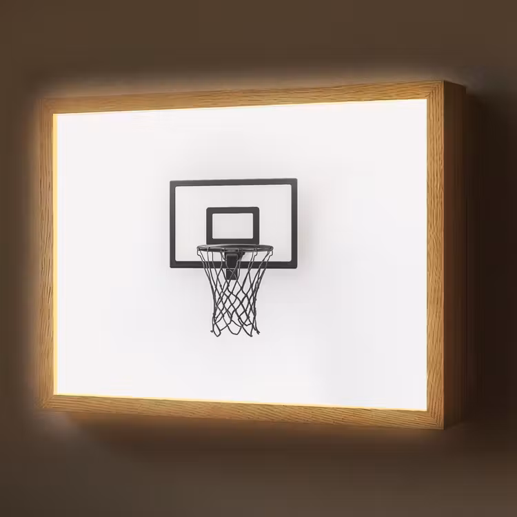Basketbalbord - Minimalistisch - Zwart Light Box met batterij (Wandlamp) middel -z3d_website