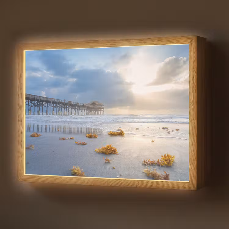 Strand - Pier - Zeewier - Zee - Zomer Light Box met batterij (Wandlamp) middel -z3d_website