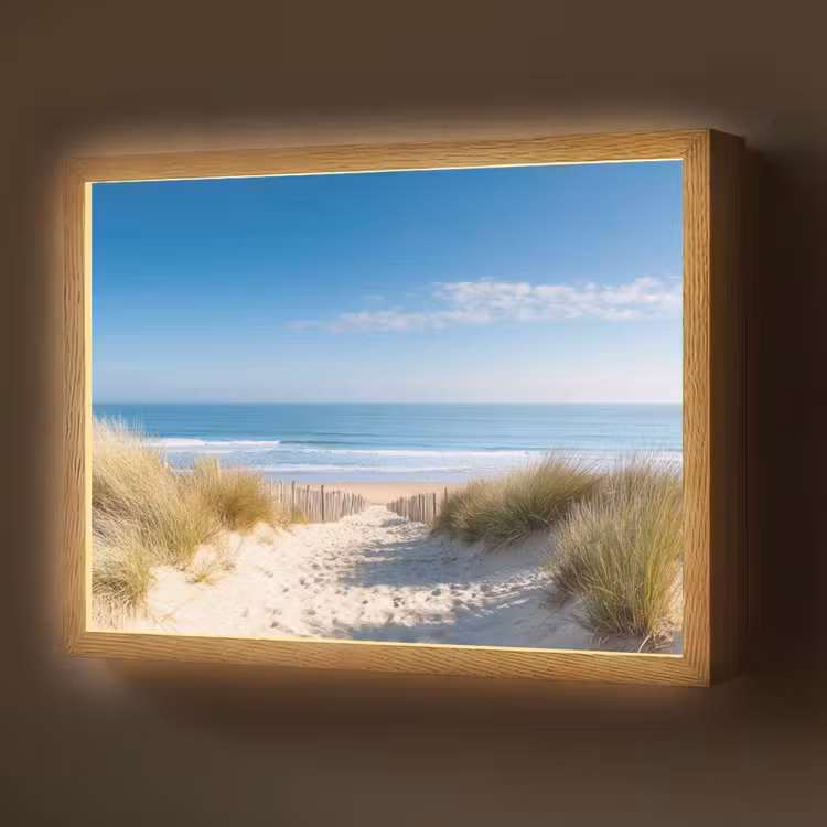 Strand - Zee - Duin - Zand - Zomer Light Box met batterij (Wandlamp) middel -z3d_website