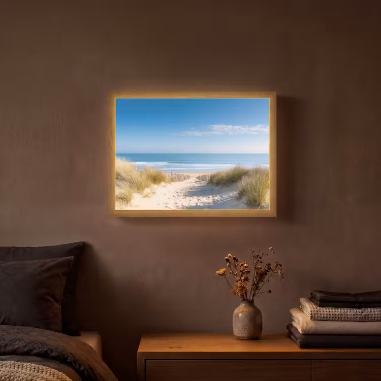 Strand - Zee - Duin - Zand - Zomer Light Box met batterij (Wandlamp) middel -sfeer4