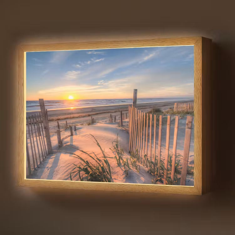 Strand - Zee - Duin - Zonsondergang - Landschap Light Box met batterij (Wandlamp) middel -z3d_website