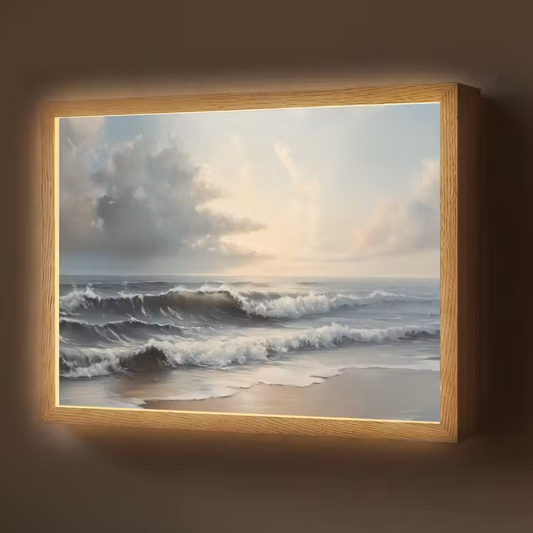 Strand - Zee - Zonsondergang Light Box met batterij (Wandlamp) middel -z3d_website