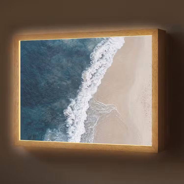 Strand - Zee - Golven Light Box met batterij (Wandlamp) middel -z3d_website