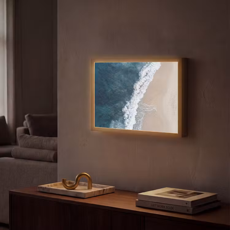 Strand - Zee - Golven Light Box met batterij (Wandlamp) middel -sfeer1