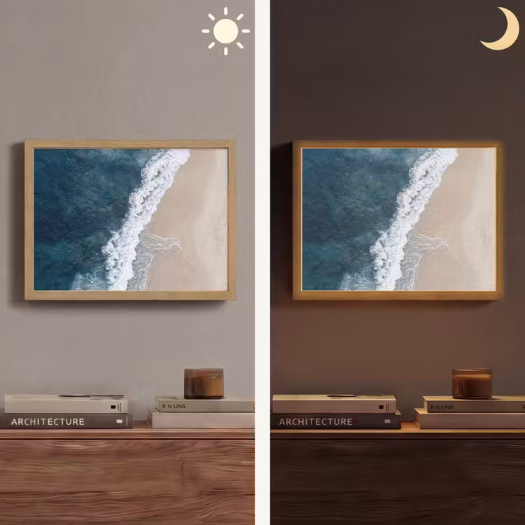 Strand - Zee - Golven Light Box met batterij (Wandlamp) middel -sfeer3