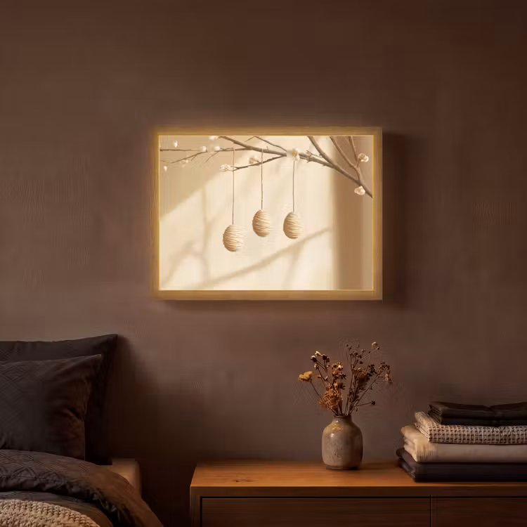 Beige - Paastak - Eieren Light Box met batterij (Wandlamp) middel -sfeer4