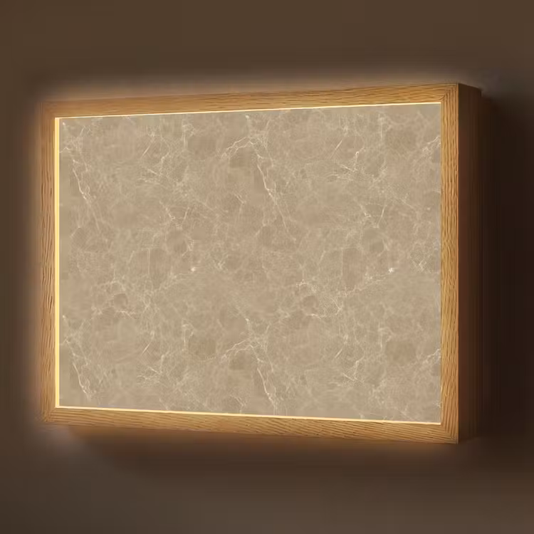 Beige - Marmer - Witte aders Light Box met batterij (Wandlamp) middel 907 -z3d_website