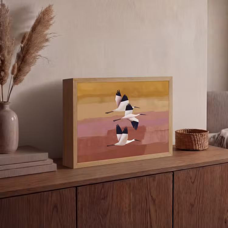 Vogels - Snavel - Abstract Light Box met batterij (Wandlamp) middel -sfeer2