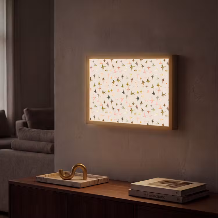 Vogels - Vliegen - Kleurrijk Light Box met batterij (Wandlamp) middel 907 -sfeer1